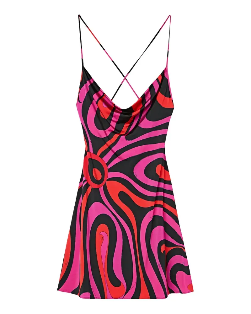 Emilio Pucci Marmo-print short dress - Schwarz Schwarz
