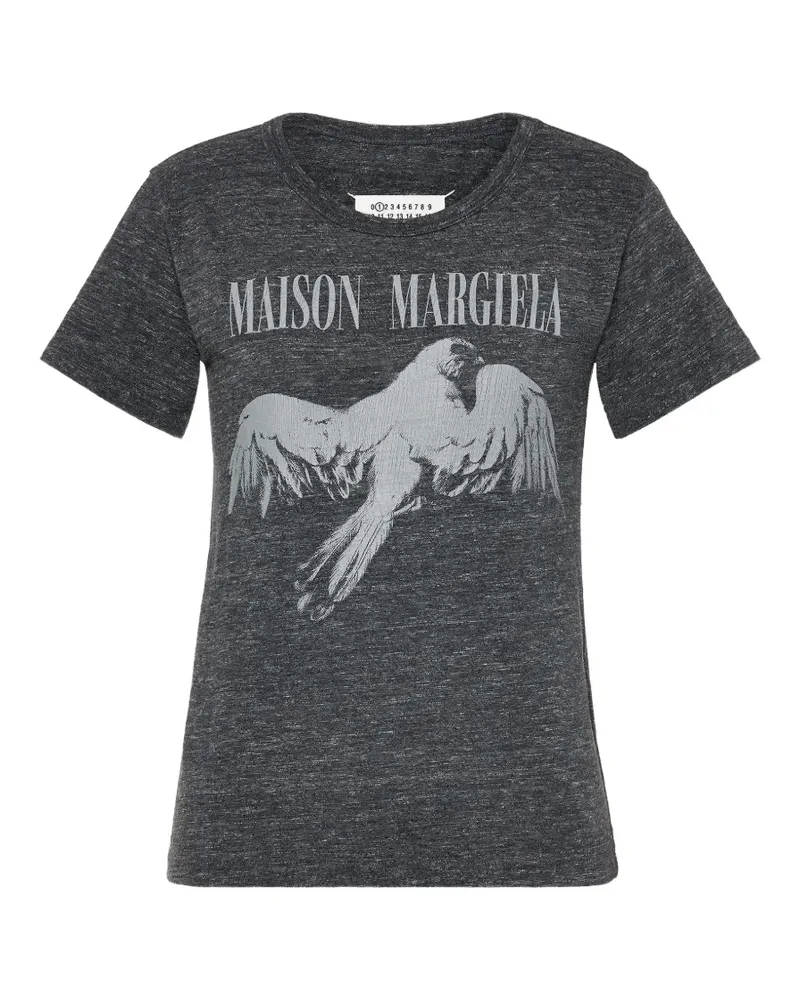 Maison Margiela T-Shirt mit Vogelmotiv - Grau Grau