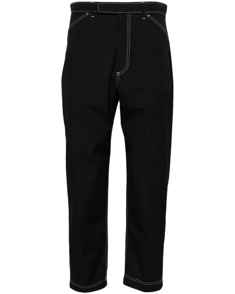 Thom Browne Halbhohe Tapered-Chino - Schwarz Schwarz