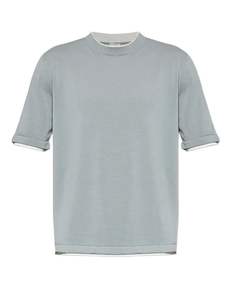 Eleventy ribbed-knit T-shirt - Grau Grau