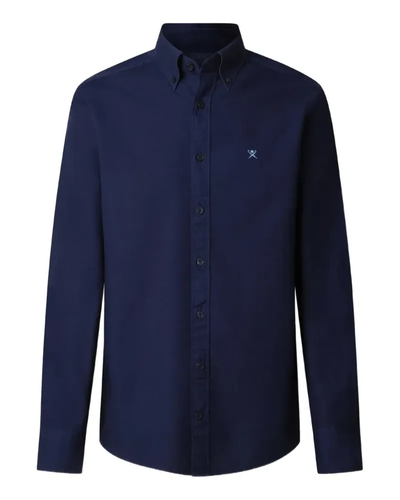 Hackett Oxford logo-embroidered shirt - Blau Blau