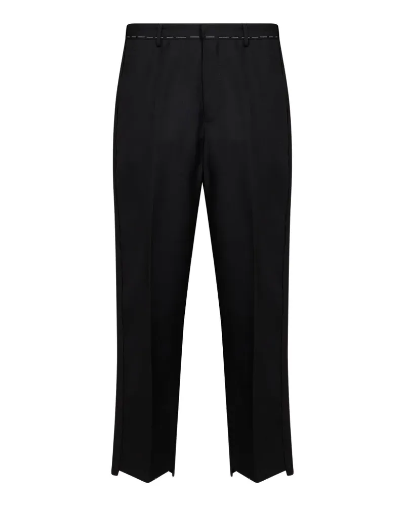 Costumein contrast-stitch tailored trousers - Schwarz Schwarz