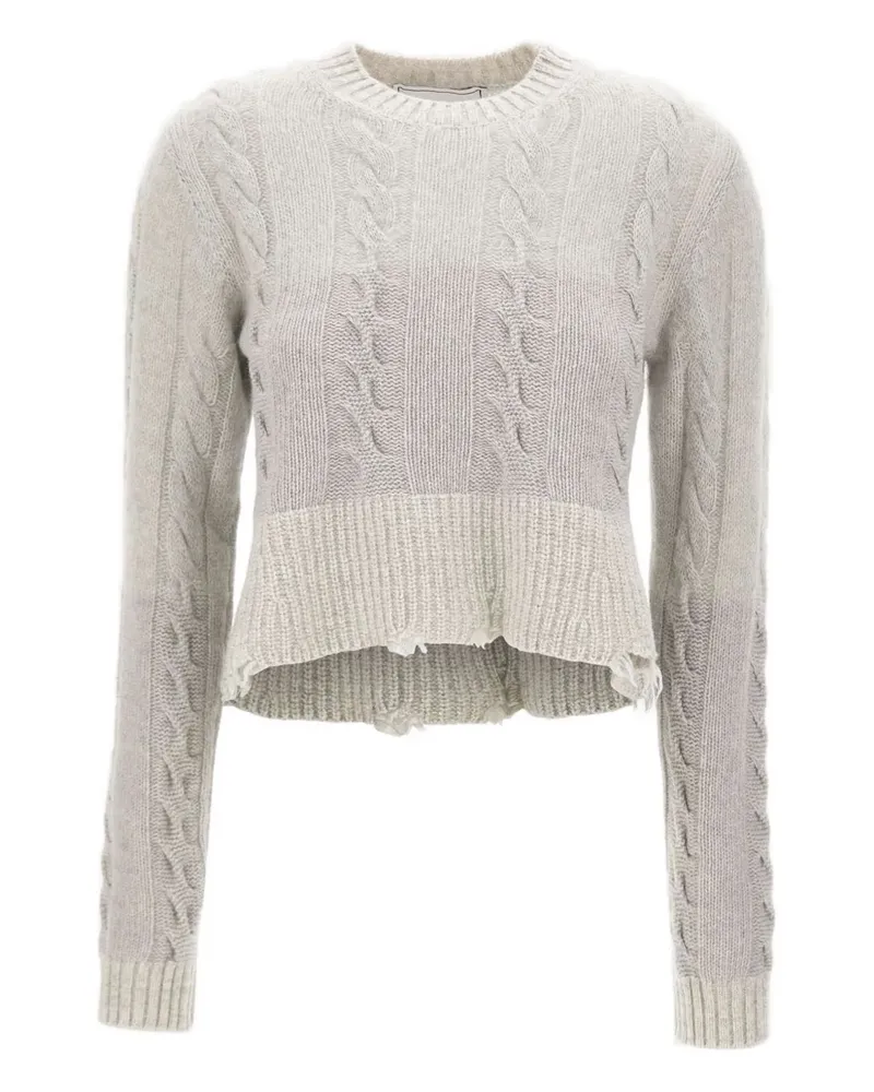 Iceberg cable-knit fringed sweater - Grau Grau