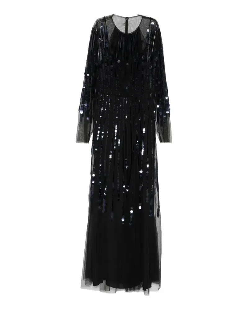 Alberta Ferretti sequin-embellished tulle maxi dress - Schwarz Schwarz