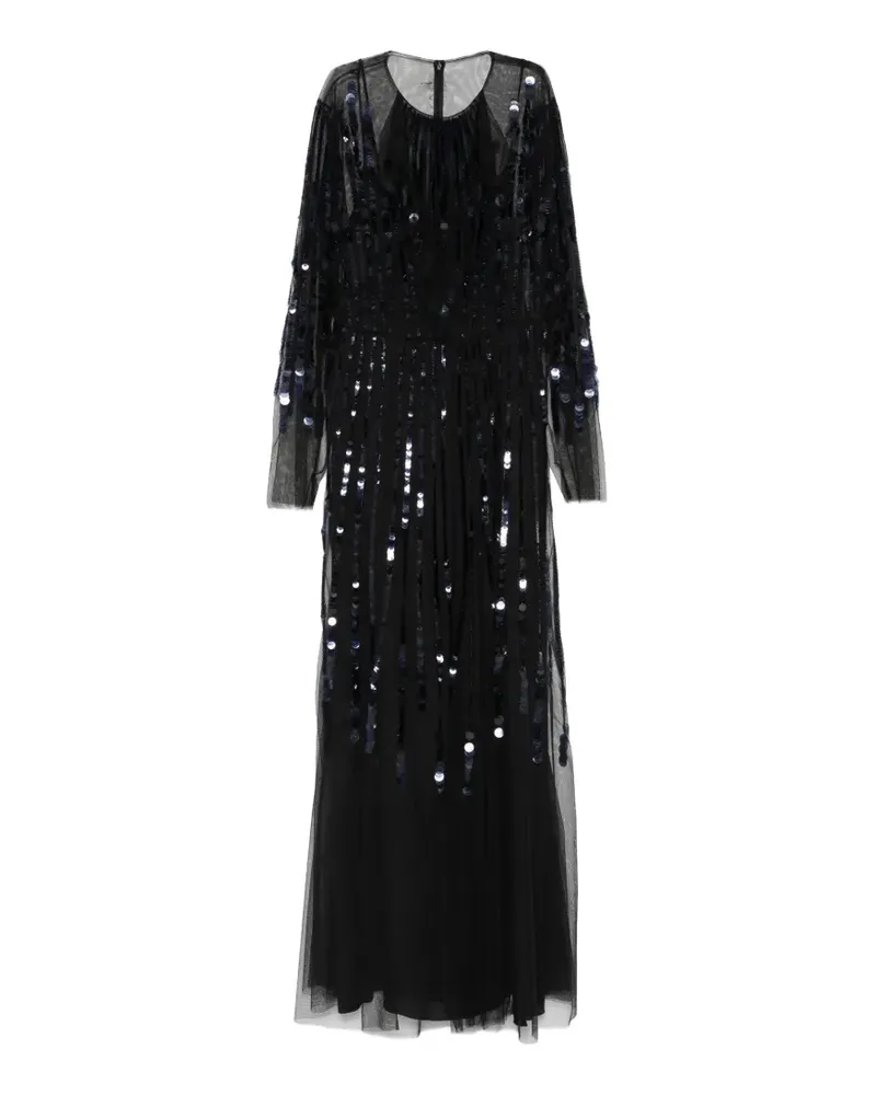 Alberta Ferretti Kleid mit Pailletten - Schwarz Schwarz