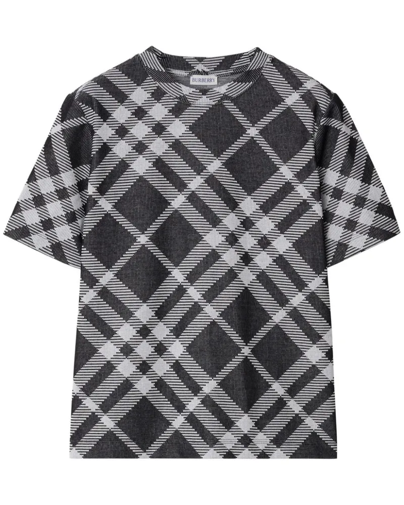 Burberry T-Shirt mit Check - Schwarz Schwarz