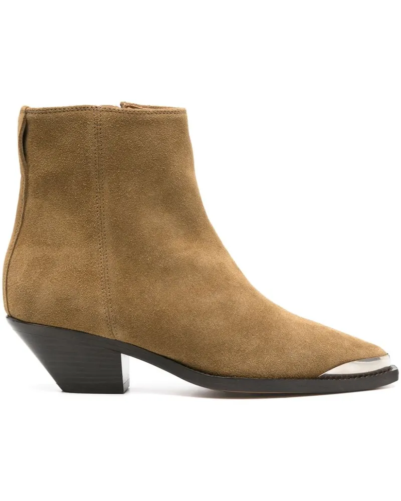 Isabel Marant Adnae Stiefeletten aus Wildleder - Nude Nude