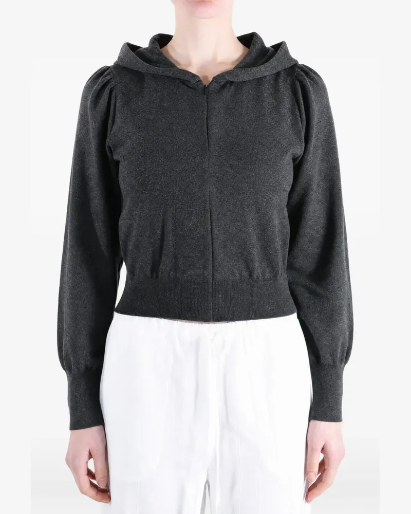 AMOMENTO Kapuzenjacke mit Puffärmeln - Grau Grau