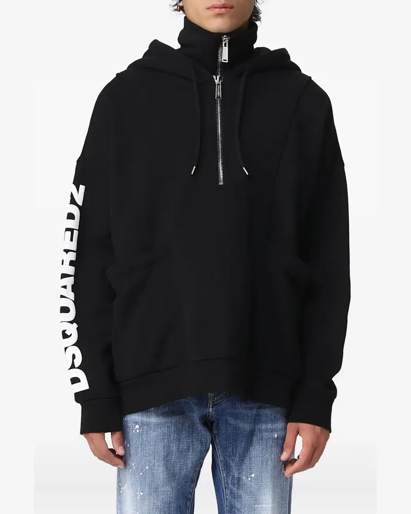 Dsquared2 Hoodie mit Reißverschluss - Schwarz Schwarz