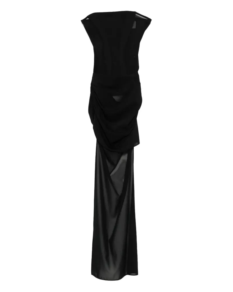 Alex Perry Asymmetrisches Kleid mit drapiertem Einsatz - Schwarz Schwarz
