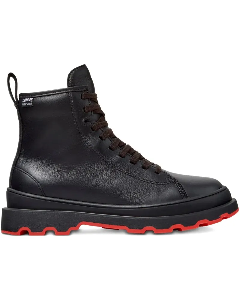 Camper Bikerstiefel mit Schnürung - Schwarz Schwarz