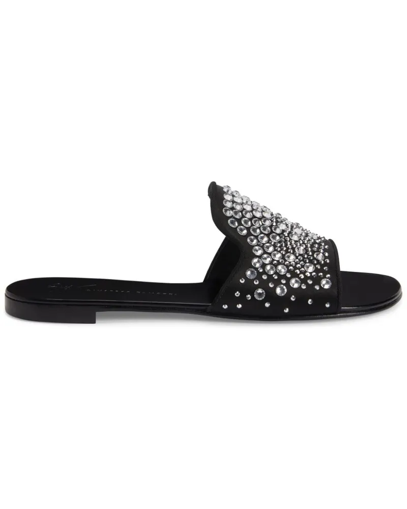 Giuseppe Zanotti Andromedha Pantoletten mit Strass - Schwarz Schwarz