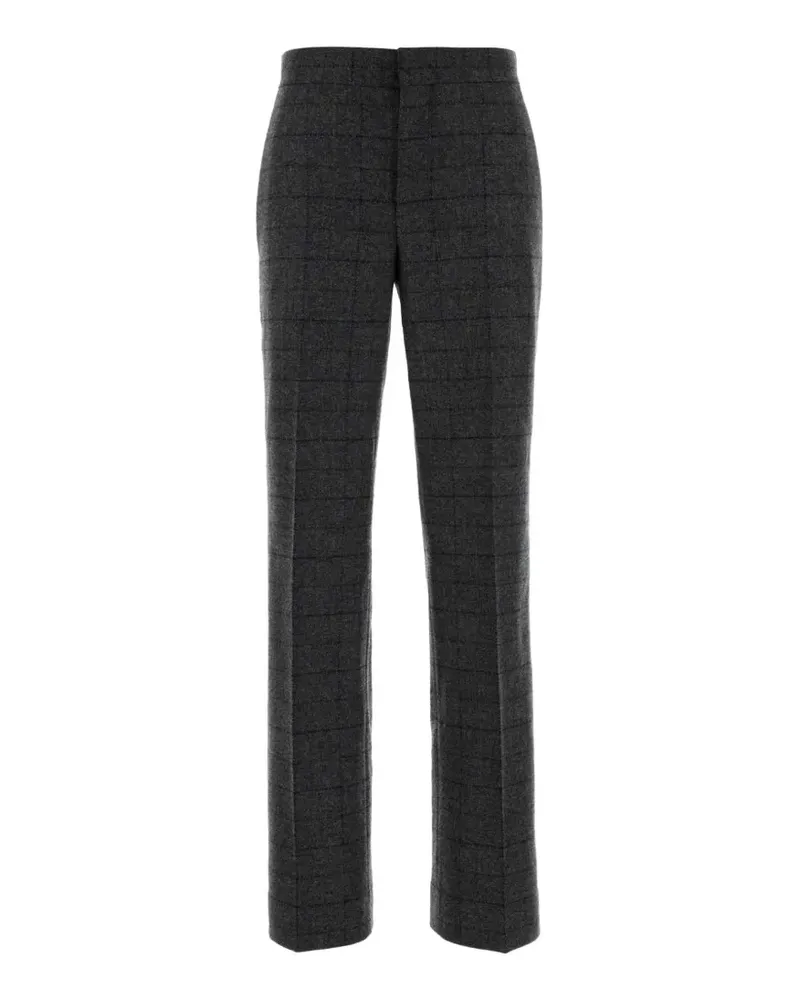 Moschino Karierte Hose mit Stickerei - Grau Grau