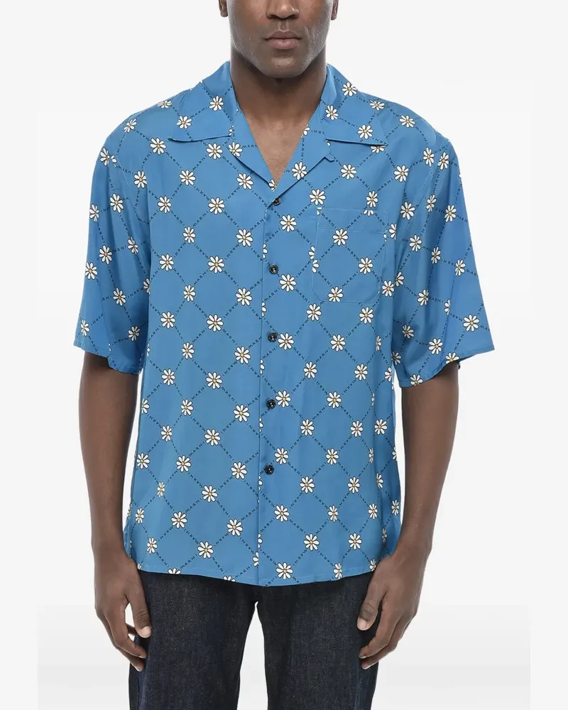 Marni Bowlinghemd mit Blumenprint - Blau Blau
