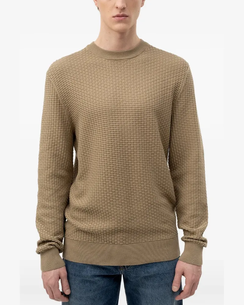 HUGO BOSS basket-weave crew-neck sweater - Nude Nude