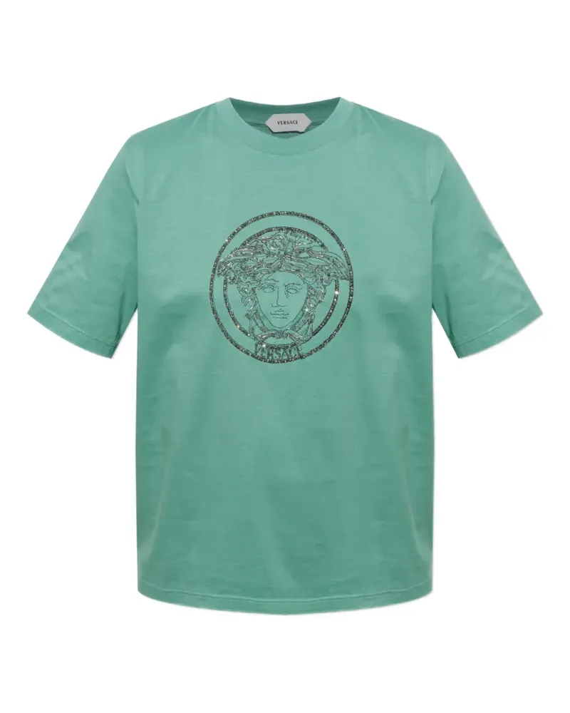 Versace crystal-embellished Medusa T-shirt - Grün Grün