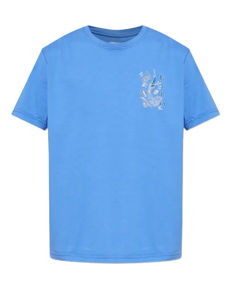 Etro T-Shirt mit Logo-Print - Blau Blau