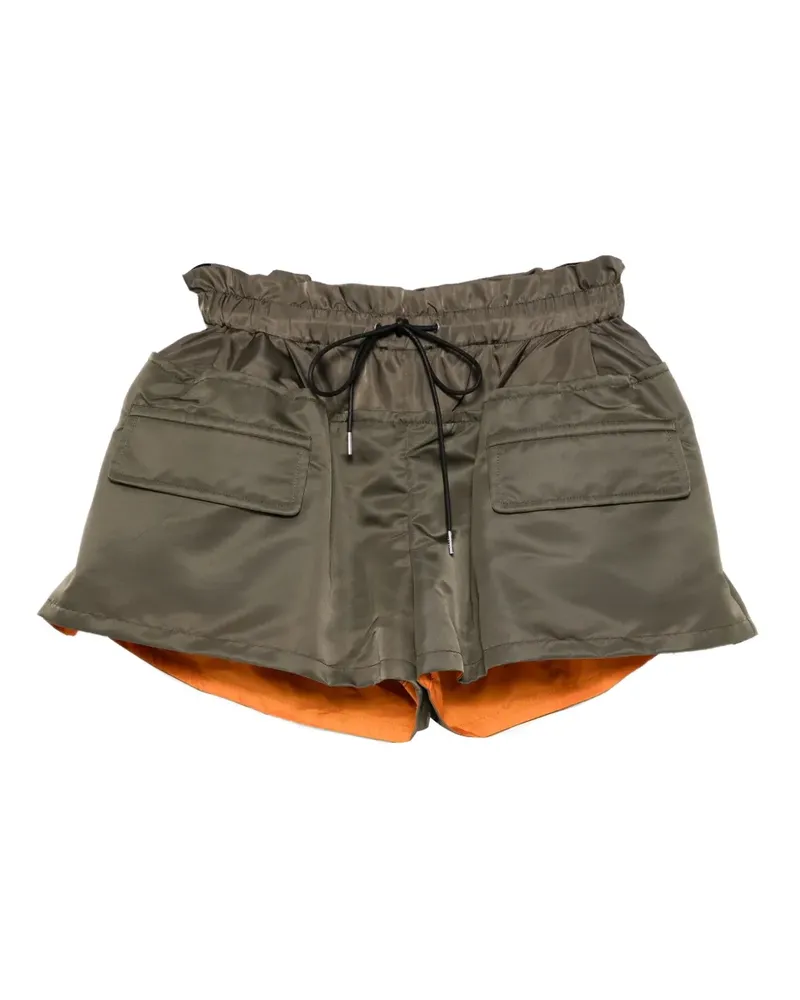 Sacai Shorts mit Rüschenbund - Grün Grün