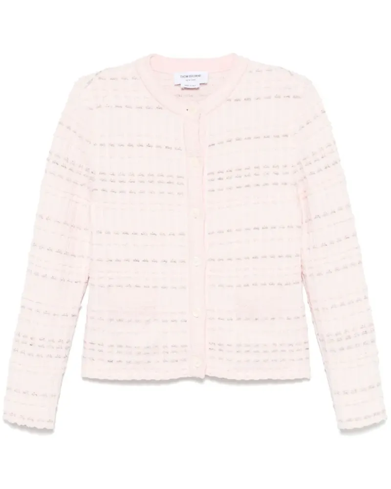 Thom Browne Seersucker-Cardigan - Rosa Rosa