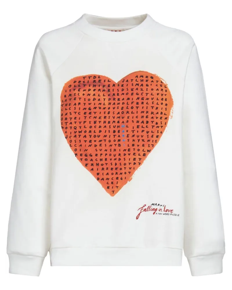 Marni Sweatshirt mit "Wordsearch"-Print Weiß