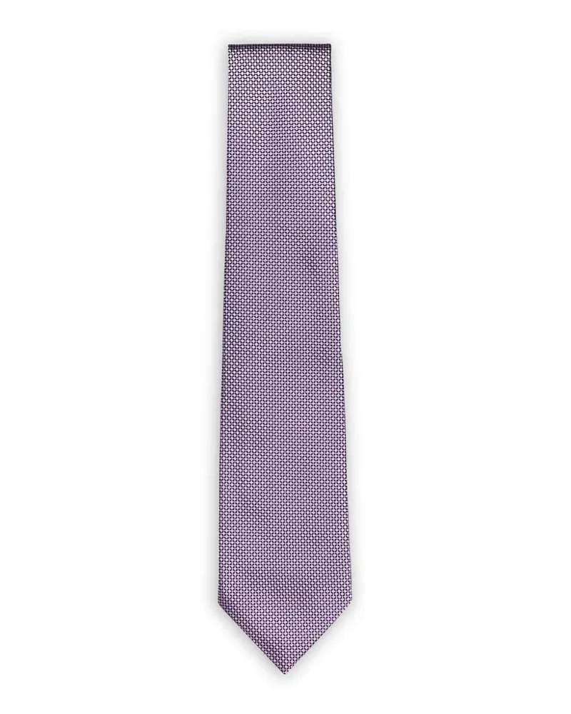 Isaia diamond-pattern silk tie - Violett Violett