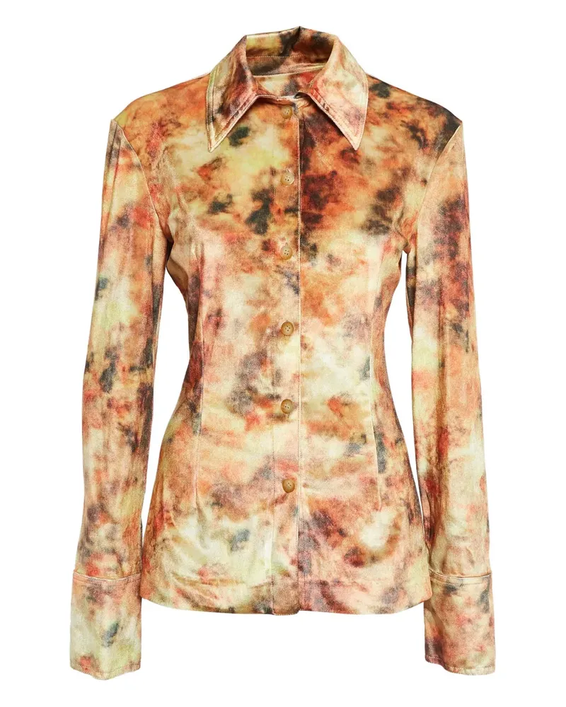 Nanushka Samthemd mit Blumen - Orange Orange
