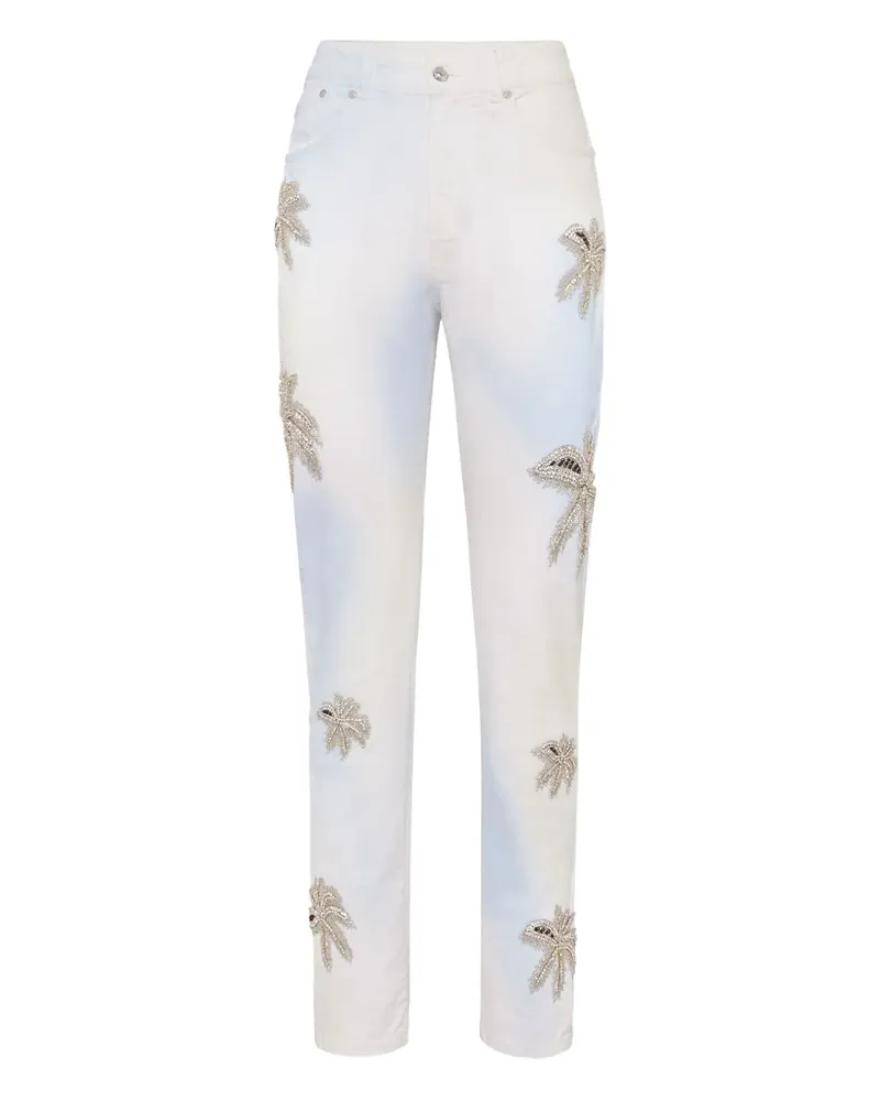 Philipp Plein rhinestone-embellished jeans - Weiß Weiß
