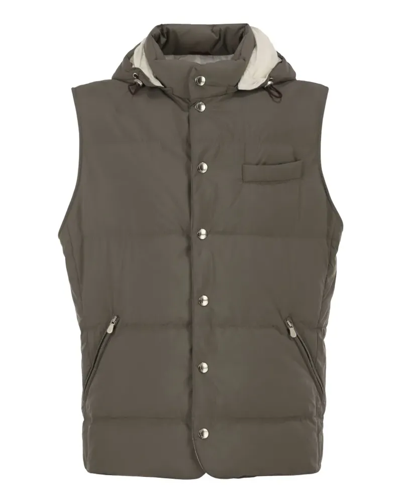 Brunello Cucinelli padded hooded gilet - Braun Braun