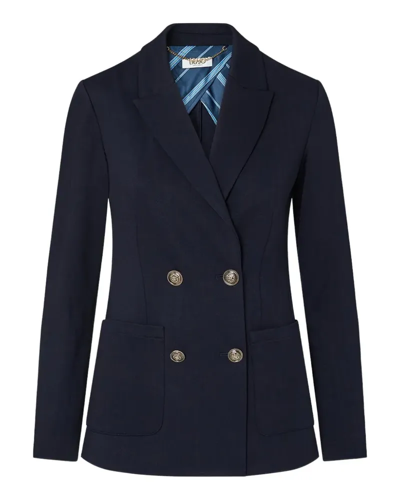 Liu Jo double-breasted jacket in milano stitch - Blau Blau