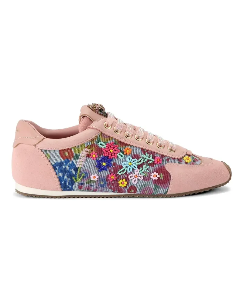 Kurt Geiger Islington floral-print beaded sneakers - Rosa Rosa