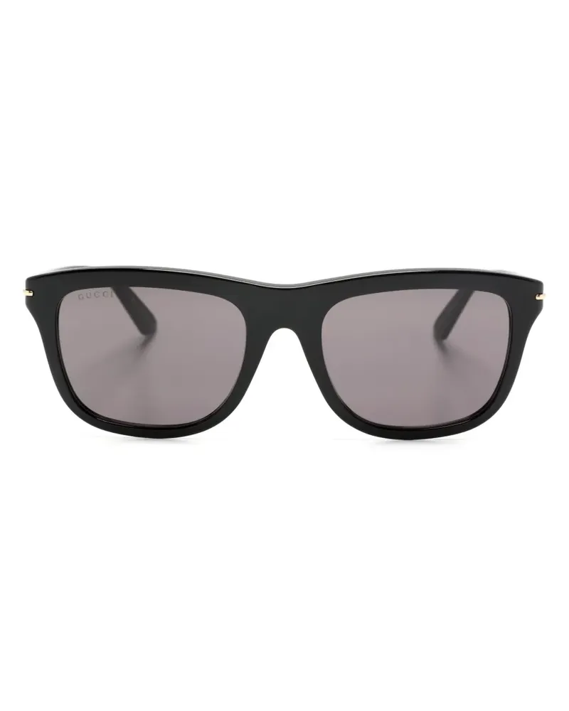 Gucci Sonnenbrille mit eckigem Gestell - Schwarz Schwarz