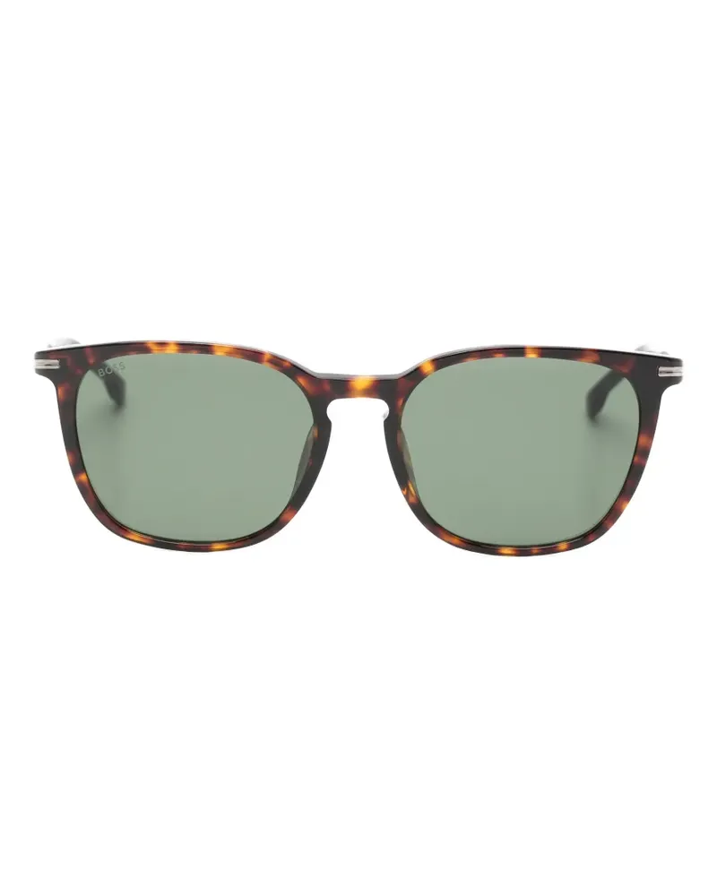 HUGO BOSS tortoiseshell-effect square-frame sunglasses - Braun Braun