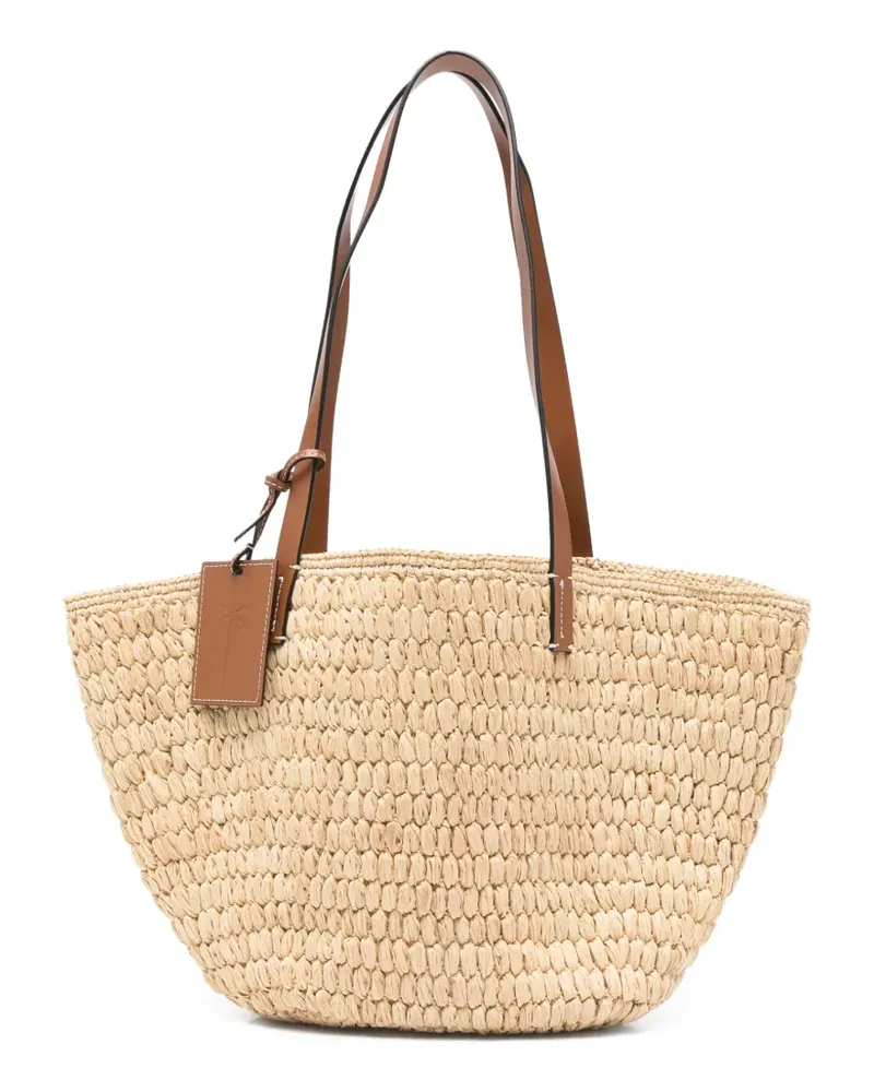 Manebí raffia shoulder bag - Nude Nude
