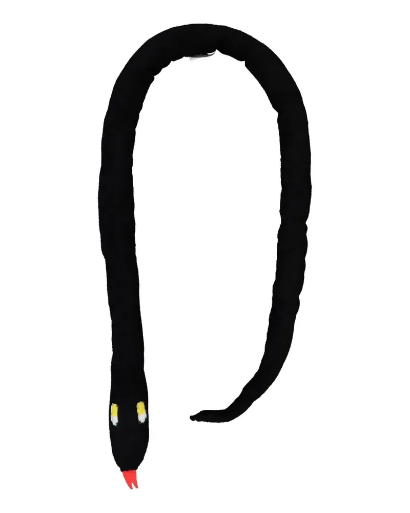Walter van Beirendonck Gestrickter Snake Schal - Schwarz Schwarz