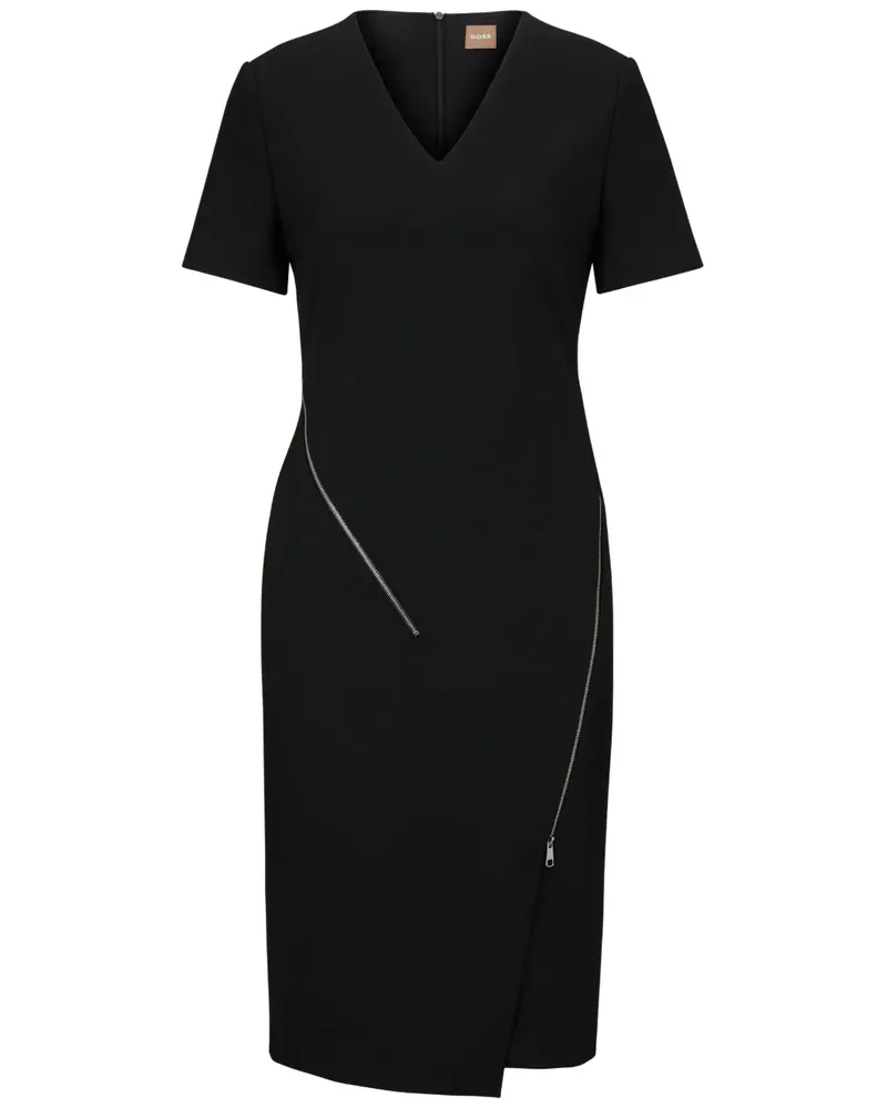 HUGO BOSS Kleid mit Reißverschlussdetail - Schwarz Schwarz
