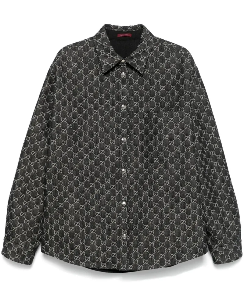 Gucci Wendbares Hemd aus GG-Jacquard - Grau Grau