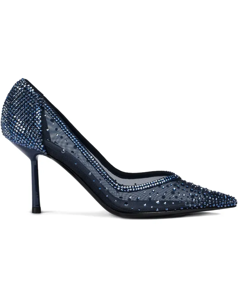 Le Silla Nicole Mesh-Pumps mit Kristallen 90mm - Blau Blau