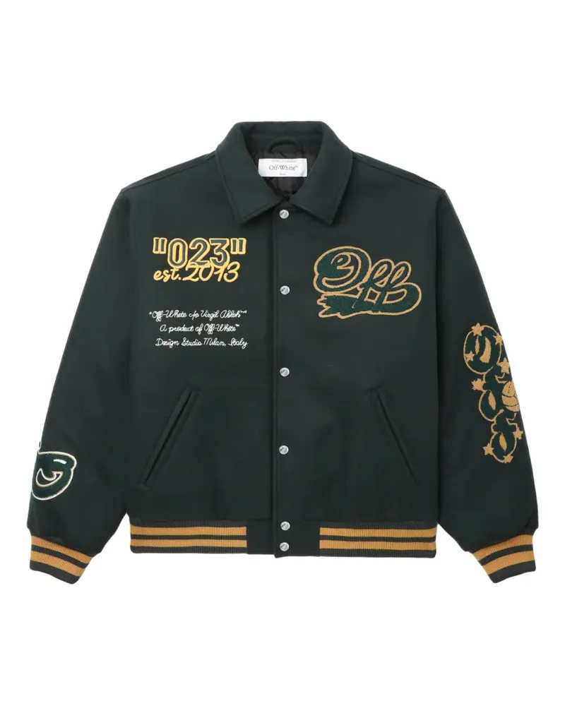 OFF-WHITE Bomberjacke mit Logo-Stickerei - Grün Grün