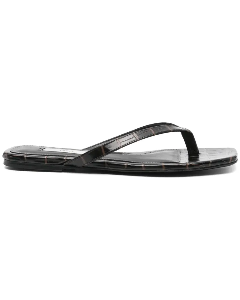 Totême Flip-Flops mit Kroko-Optik - Braun Braun