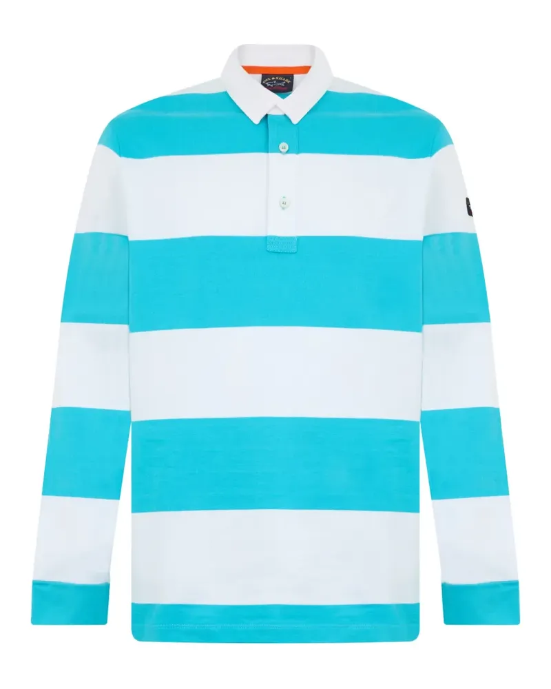 Paul & Shark striped long-sleeve polo shirt - Blau Blau
