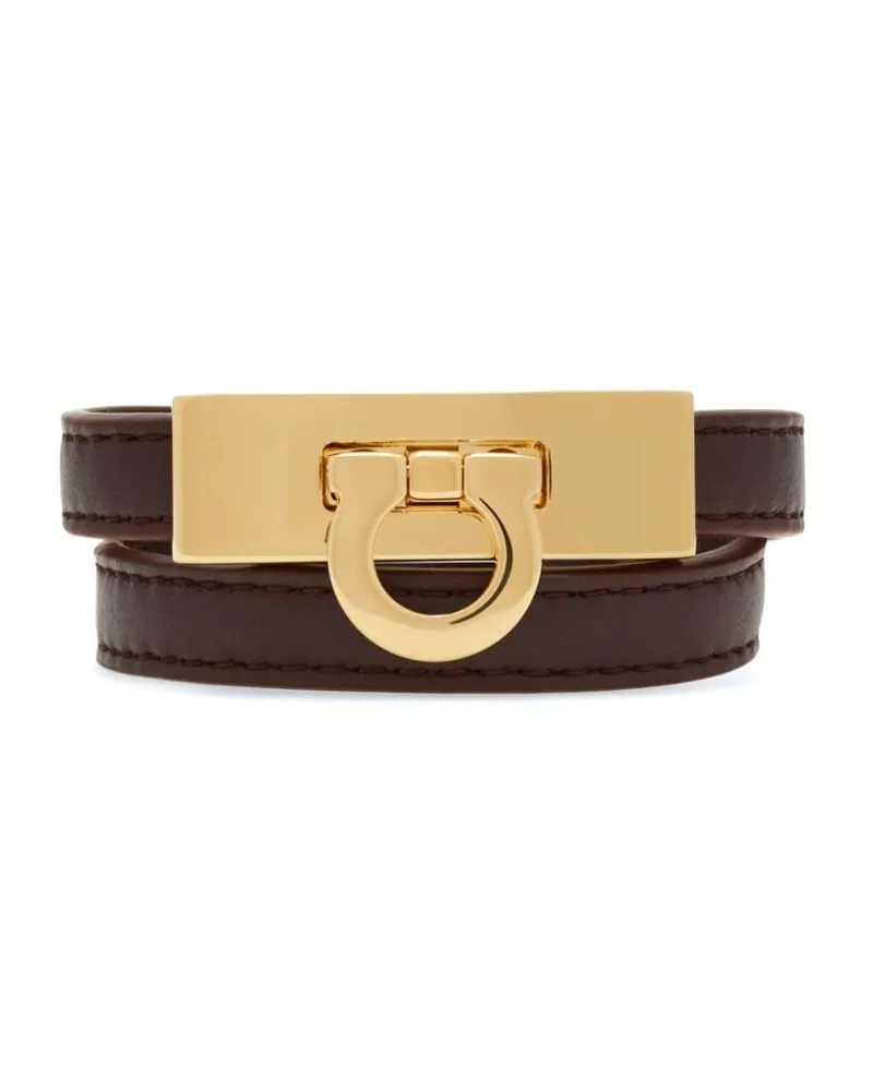 Ferragamo Gancini Armband Mit Twist Detail Braun