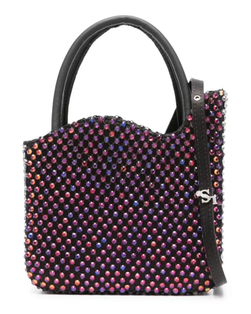 Le Silla Gilda Mini-Tasche mit Strass Schwarz