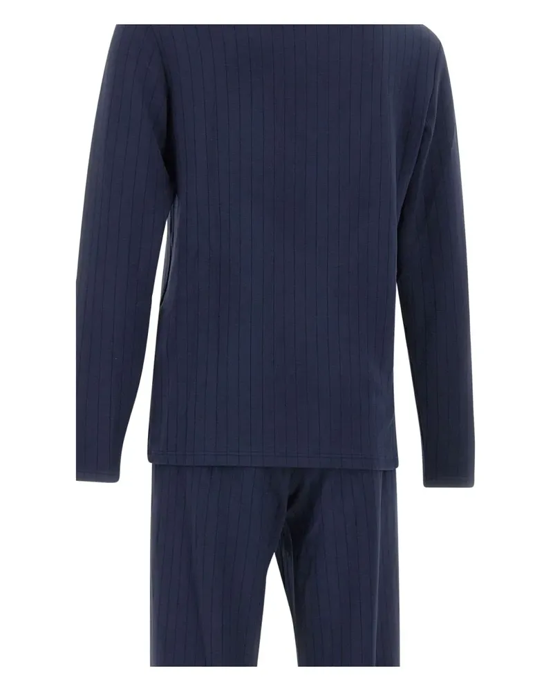 Emporio Armani striped logo pyjama set - Blau Blau