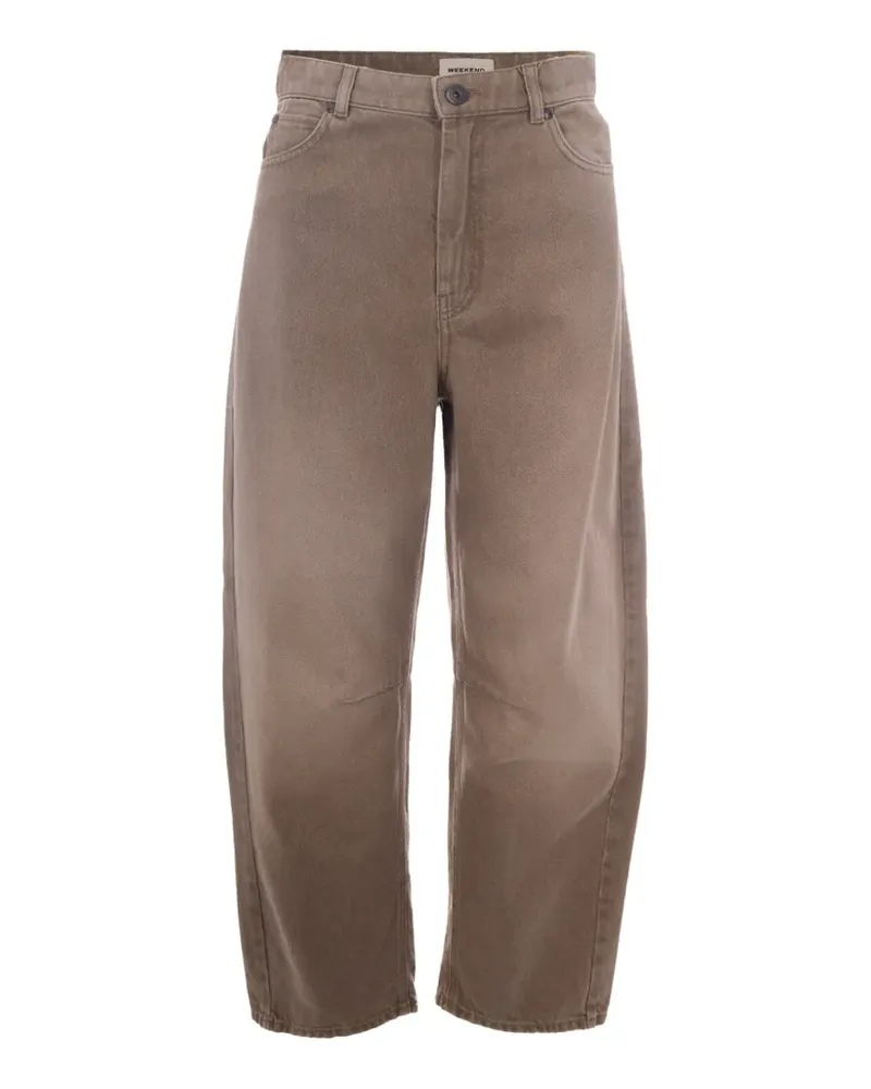 Max Mara Jeans mit Logo-Patch - Braun Braun