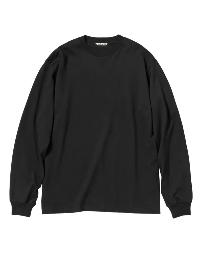 AURALEE Klassisches Langarmshirt - Schwarz Schwarz