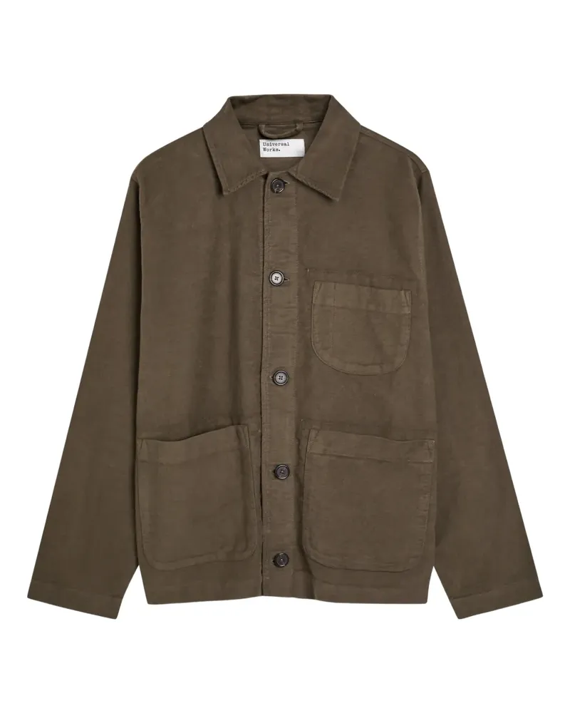Universal Works button field shirt jacket - Braun Braun