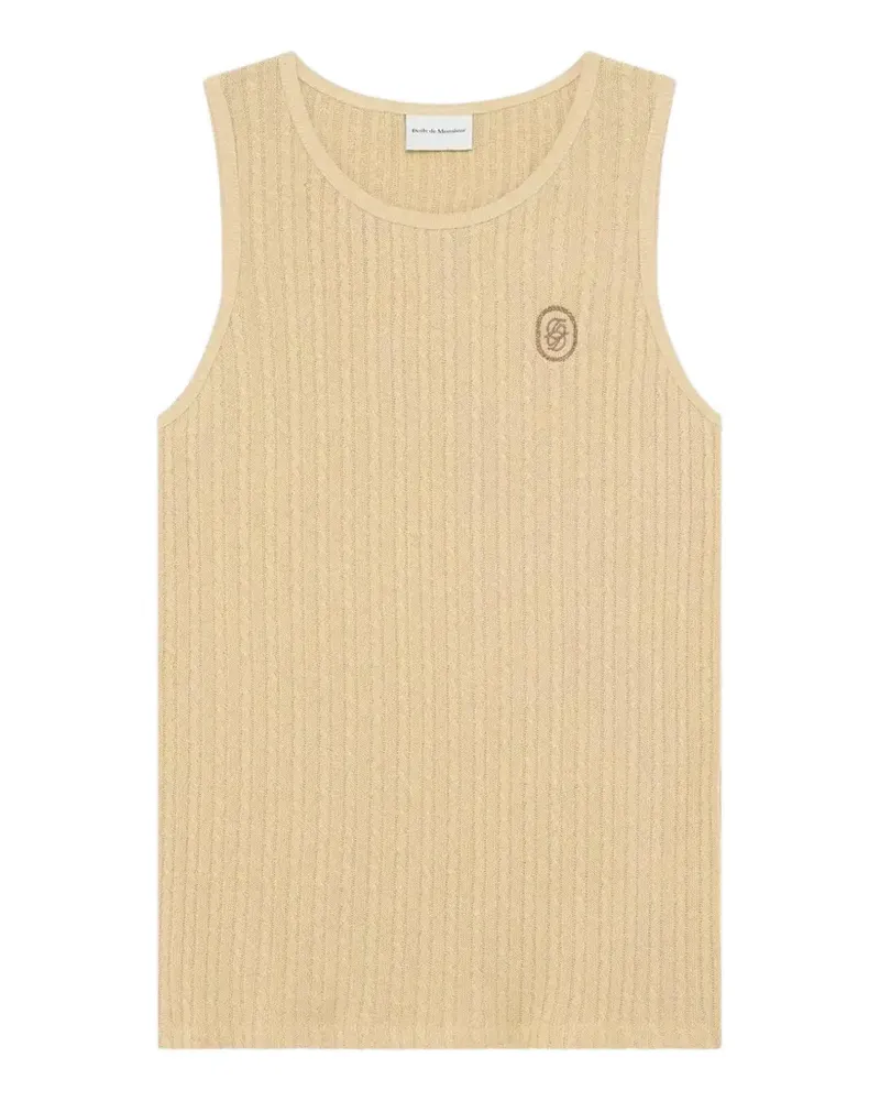 Drôle de Monsieur The Mirror cable-knit tank top - Nude Nude