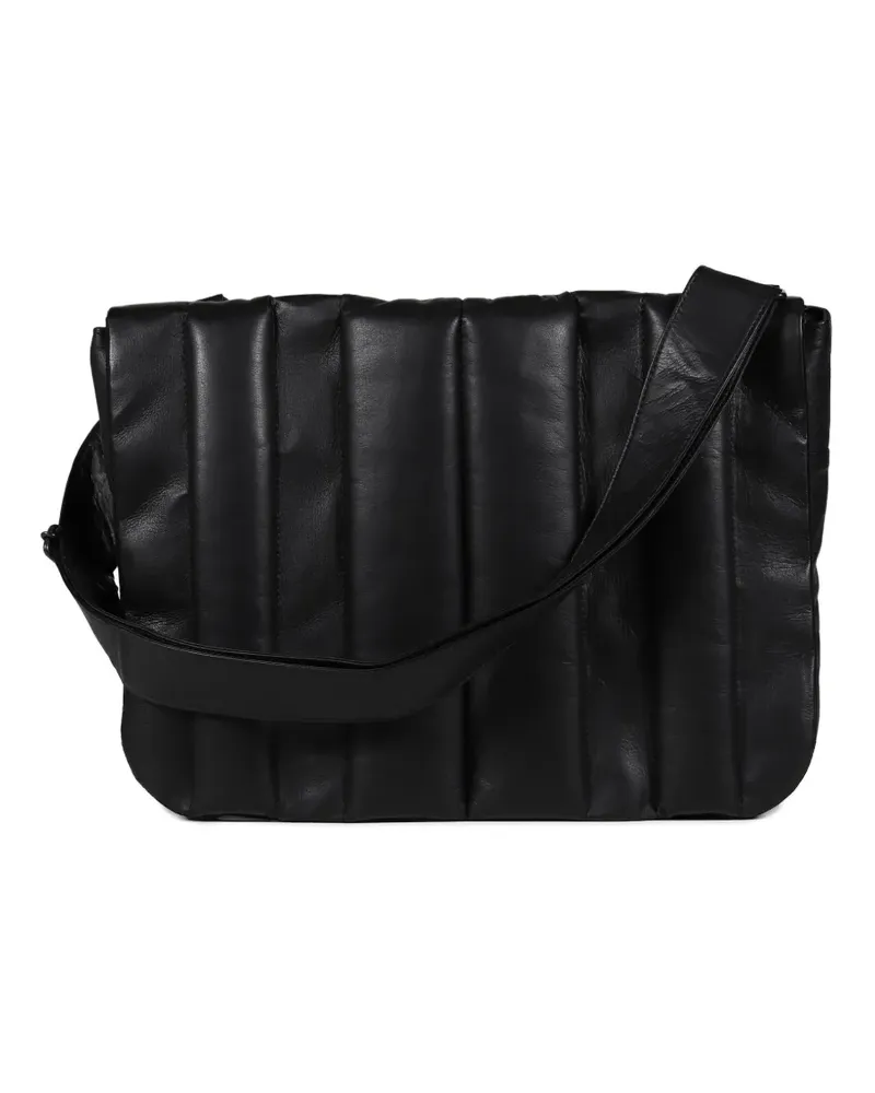 Yohji Yamamoto Gepolsterte Schultertasche - Schwarz Schwarz