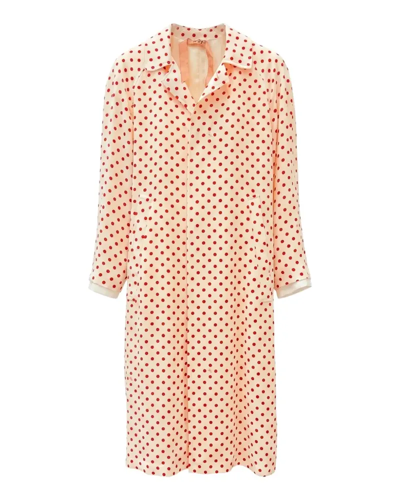 N° 21 polka-dot-print raglan-sleeve coat - Nude Nude