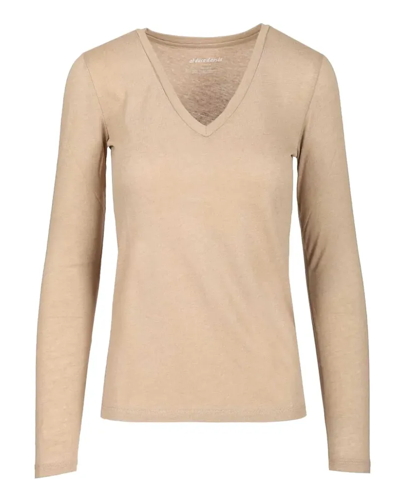 Al Duca D’Aosta 1902 V-neck long-sleeve T-shirt - Nude Nude